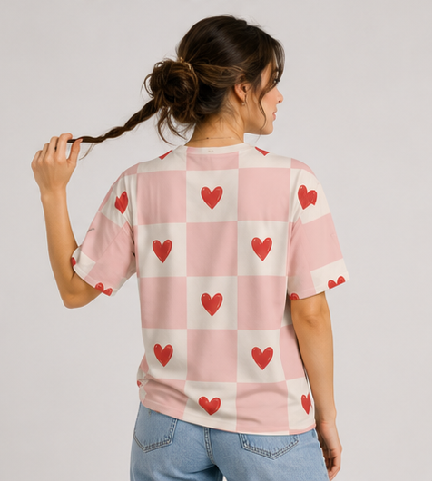 Paris Heart Unisex Oversized Tee