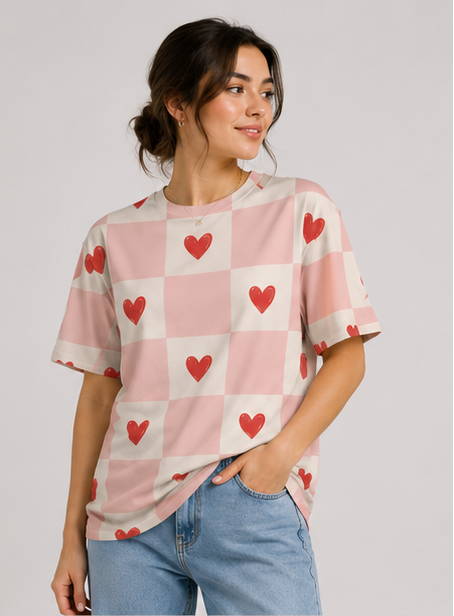 Paris Heart Unisex Oversized Tee