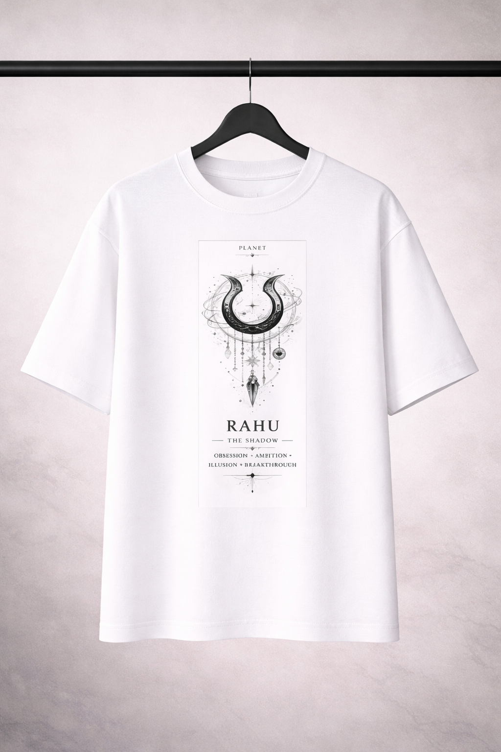 Rahu Oversized T-Shirt – Vedic Astrology Edition | White