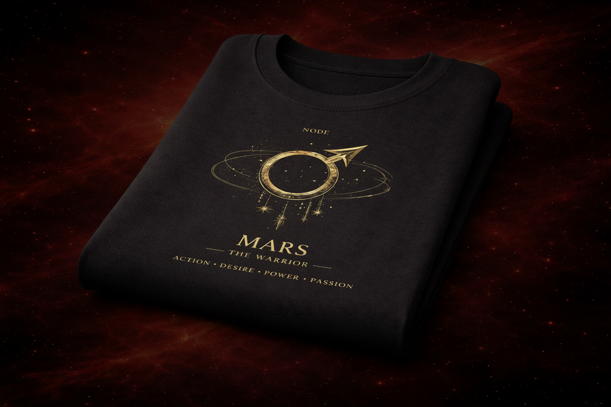 Mars Planet Oversized T-Shirt | Black Astrology Streetwear