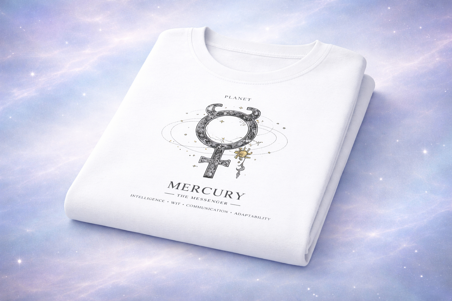 Mercury Oversized T-Shirt | White Astrology Streetwear