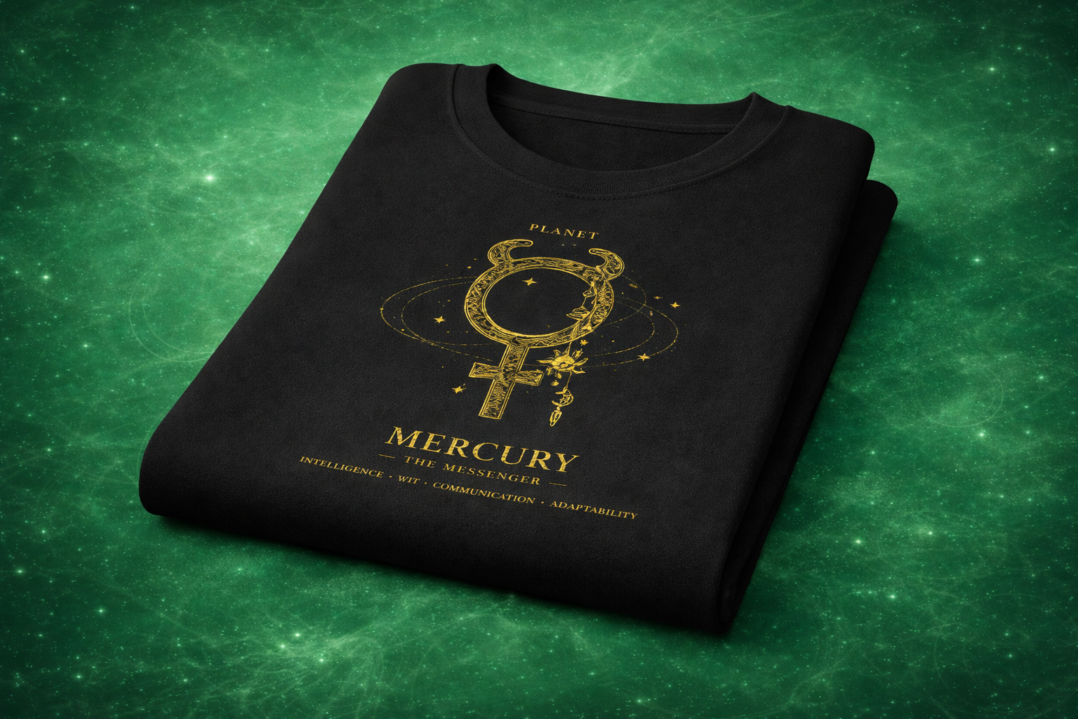 Mercury Planet Oversized T-Shirt | Black Astrology Streetwear