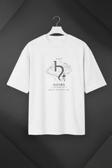 Saturn Planet Oversized T-Shirt | White Astrology Streetwear