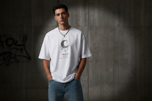 Celestial Moon Planet Oversized T-Shirt