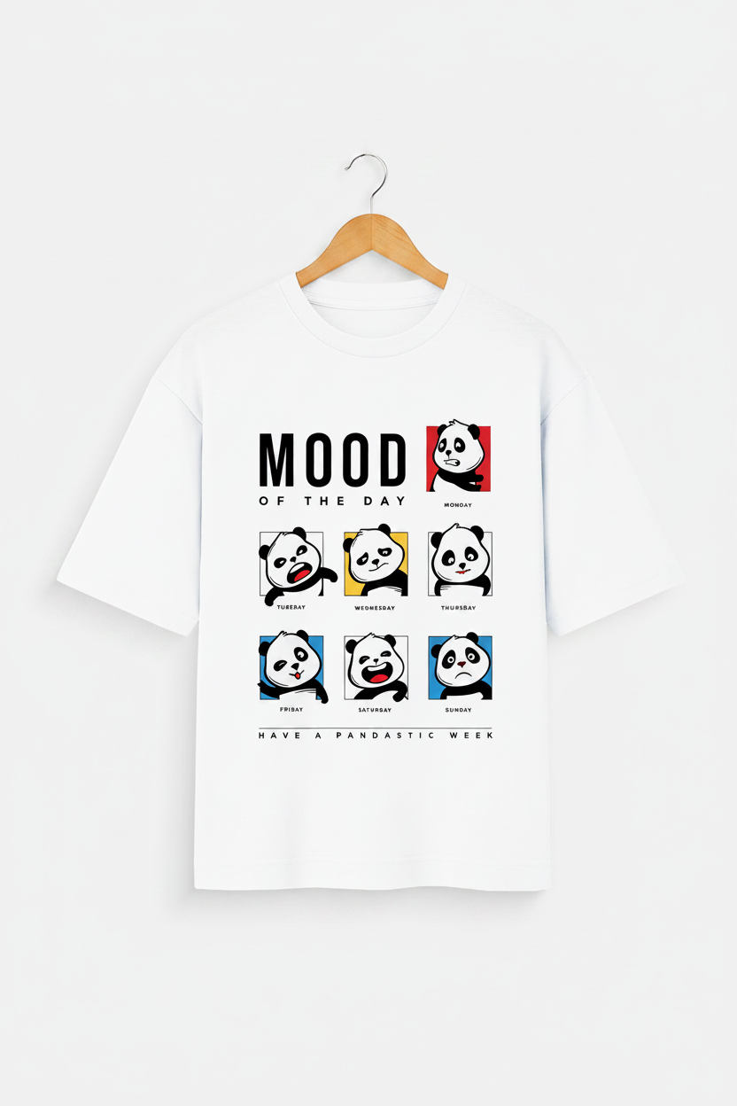 Panda Mood Oversized T-Shirt | Cute Graphic Tee – Lunara Ink