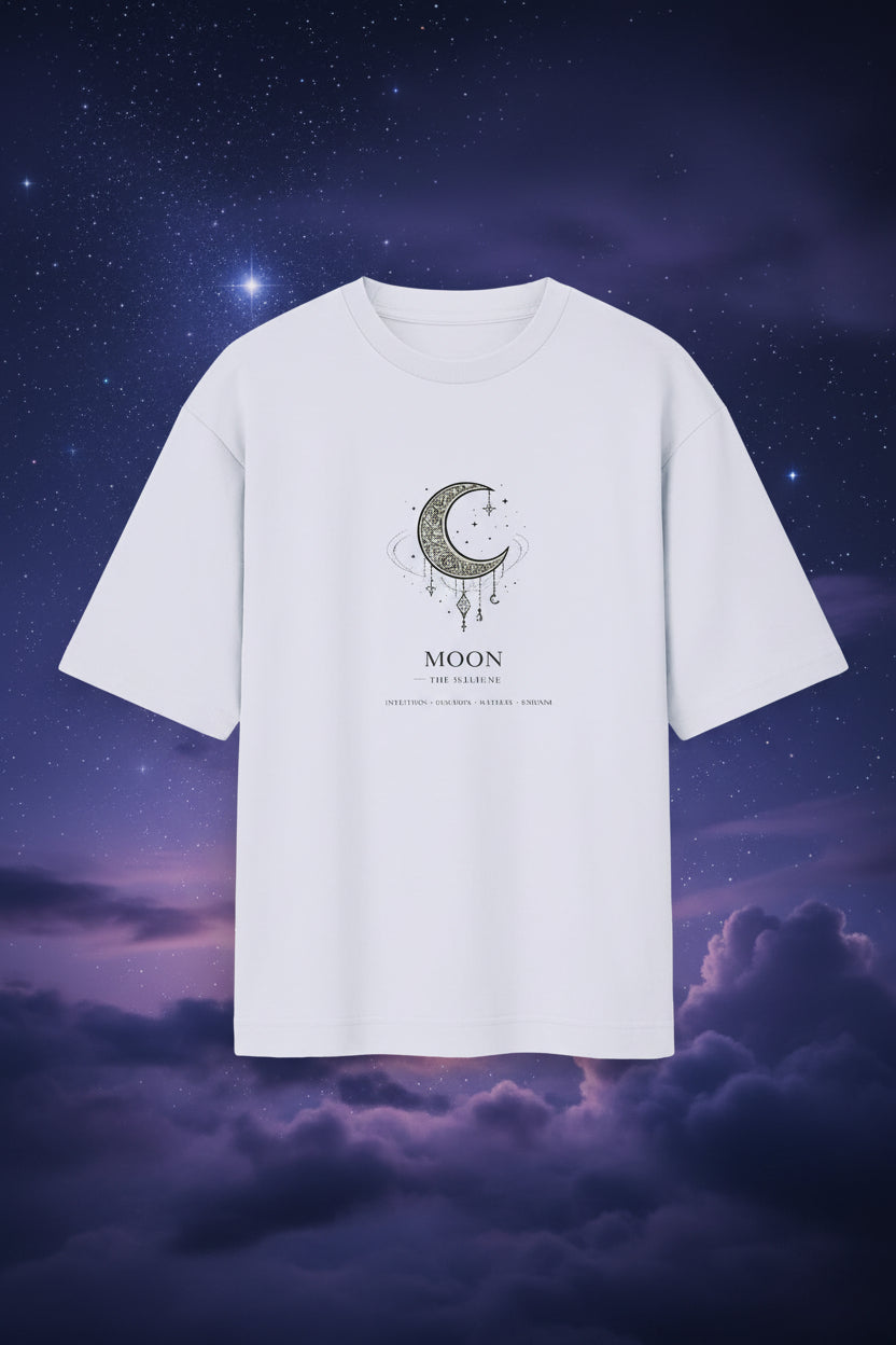 Celestial Moon Planet Oversized T-Shirt