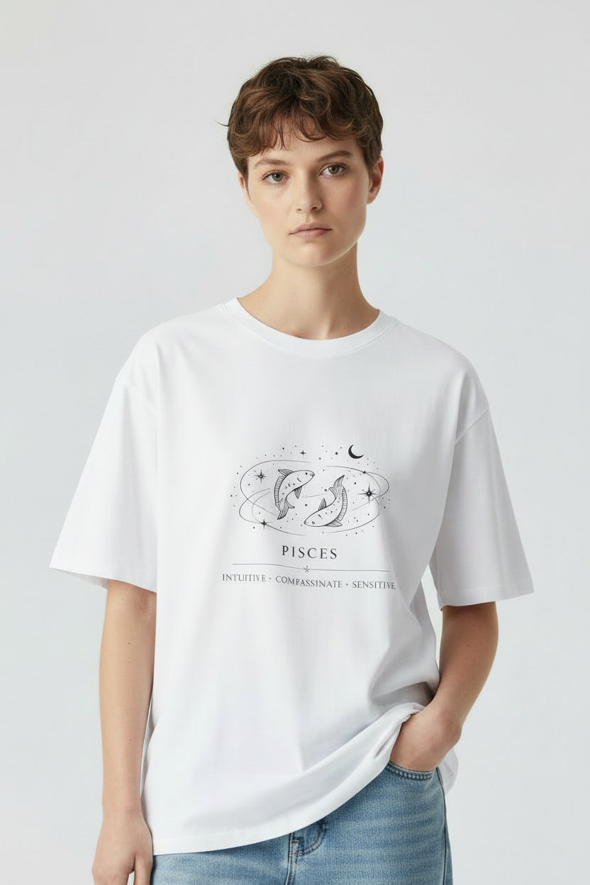 Pisces White Unisex T-Shirt