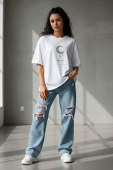 Celestial Moon Planet Oversized T-Shirt