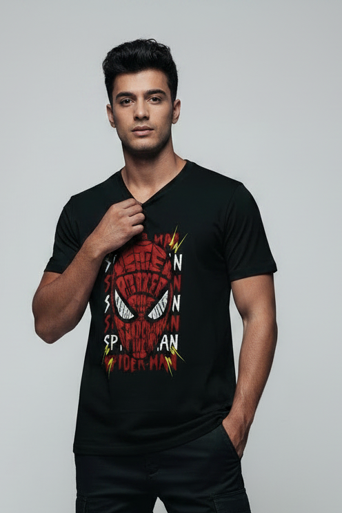 Spider-Man Mask Unisex Standard Crew T-Shirt | lunara ink