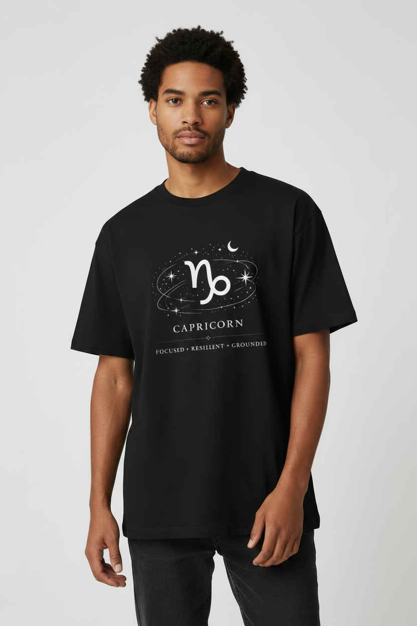 Capricorn Black Unisex T-Shirt