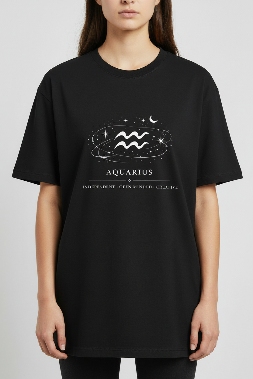 Aquarius Black Unisex T-Shirt