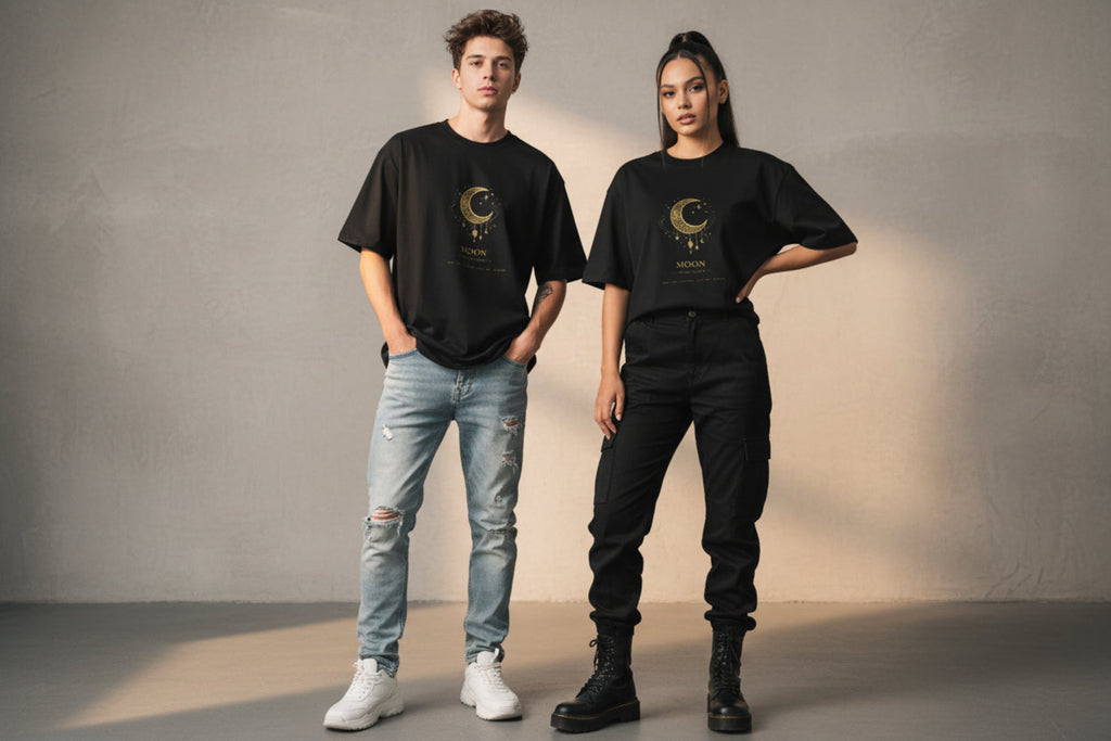 Navy black t-shirt with a graphic of a vintage motorcycle and the word 'Retro' on a white background.